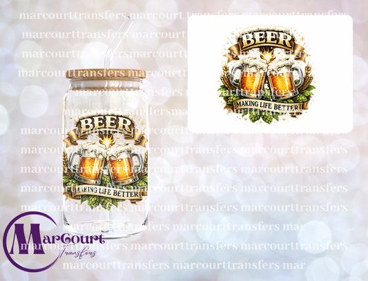 BEER MAKING LIFE BETTER-UV DTF CUP WRAP