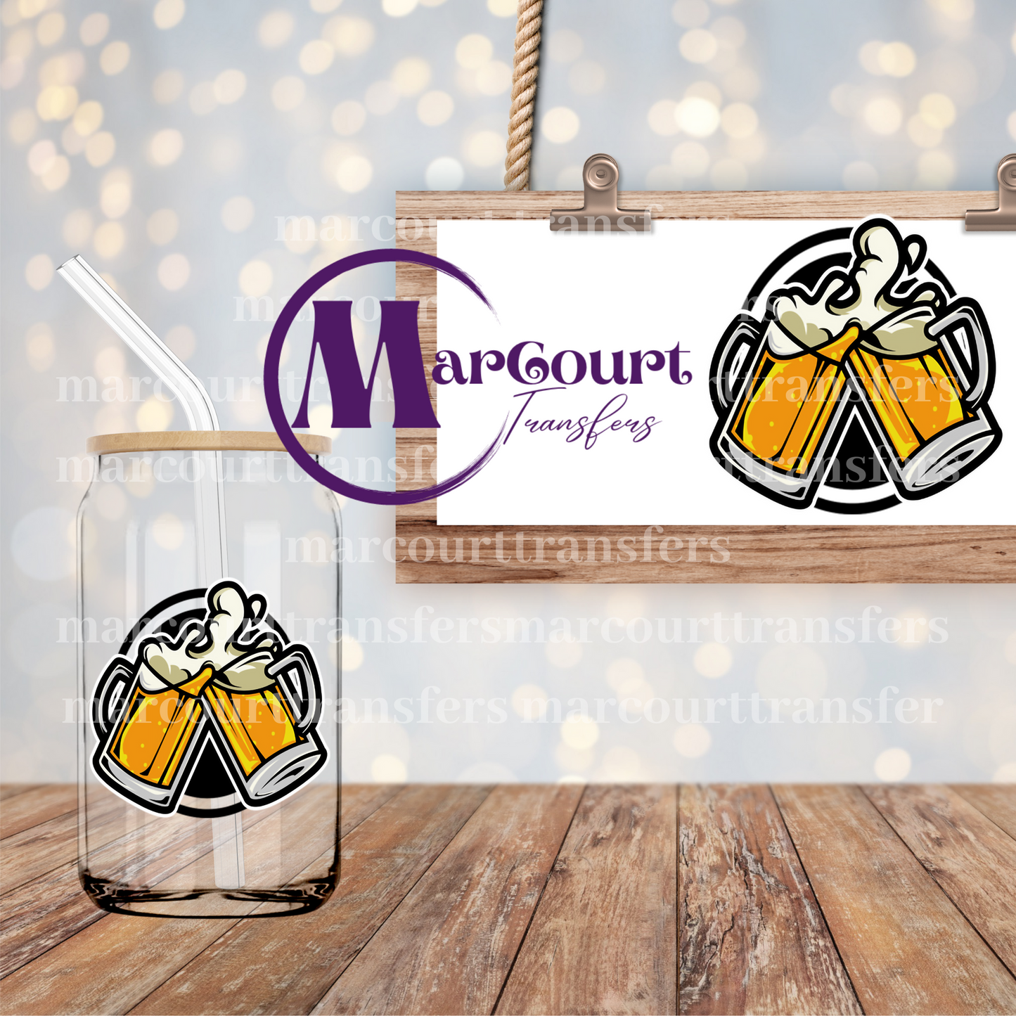 BEER MUGS-DECAL-UV DTF CUP WRAP