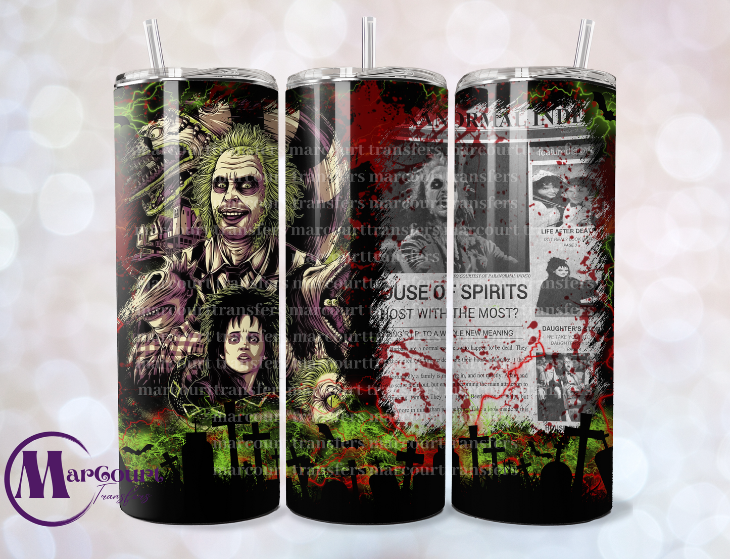 BEETLEJUICE-SKINNY TUMBLER TRANSFER