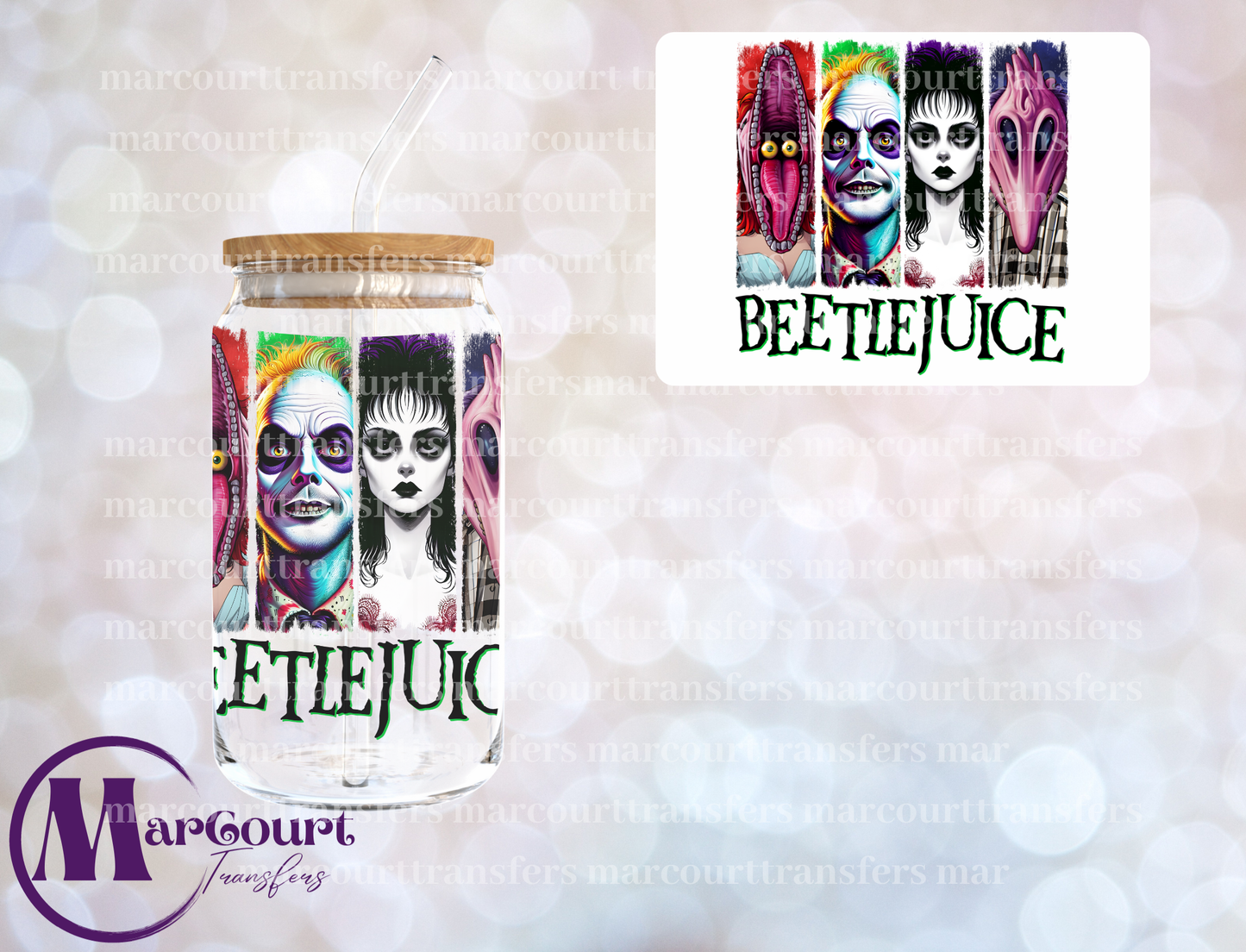 BEETLEJUICE 4-DECAL-UV DTF CUP WRAP