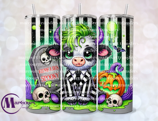 BEETLEJUICE HIGHLAND COW-SKINNY TUMBLER TRANSFER