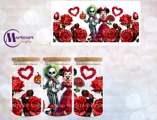 BEETLEJUICE MICKEY AND MINNIE-16 0Z-UV DTF CUP WRAP