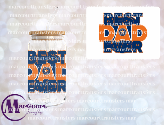 BEST DAD EVER HOUSTON ASTROS-DECAL-UV DTF CUP WRAP