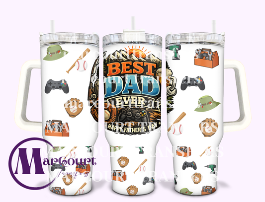 BEST DAD EVER-40 0Z-SUBLIMATION TUMBLER TRANSFER