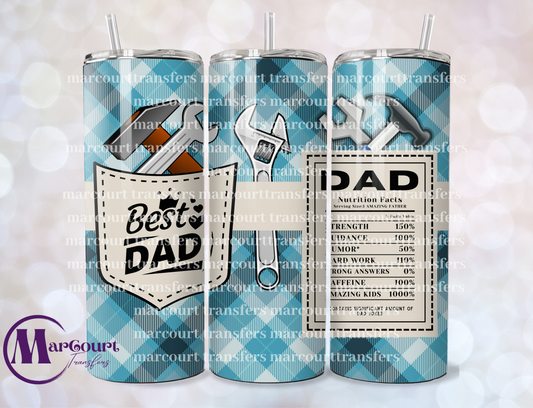 BEST DAD-20 OZ-UV DTF CUP WRAP