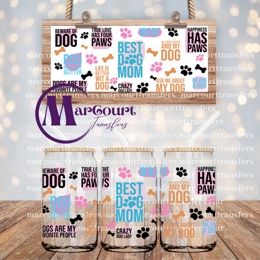 BEST DOG MOM-16 0Z-UV DTF CUP WRAP