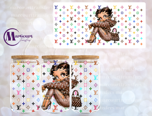 BETTY BOOP LV MULTI COLOR-16 0Z-UV DTF CUP WRAP