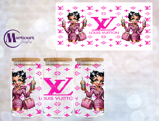 BETTY BOOP LV PINK-16 0Z-UV DTF CUP WRAP