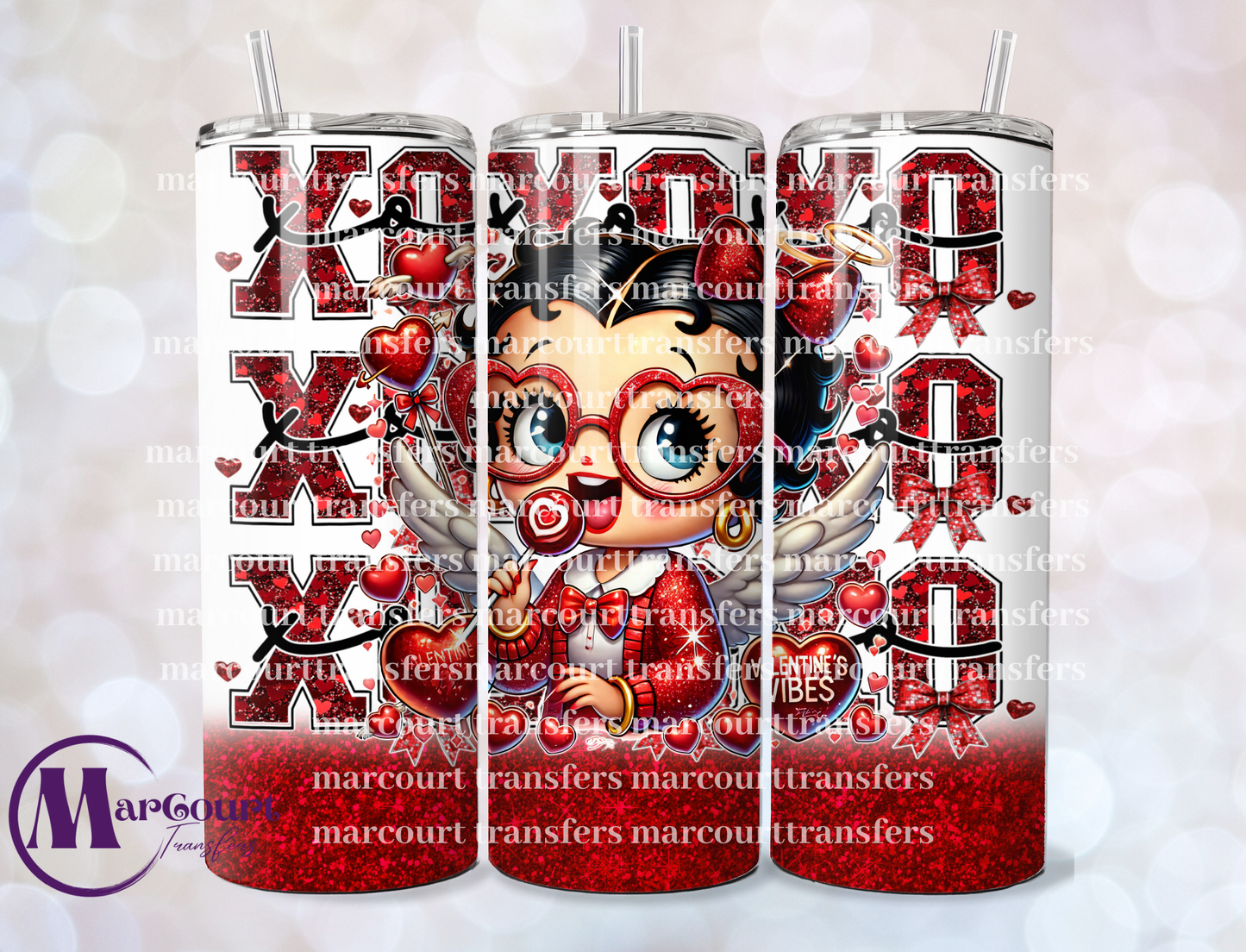 BETTY BOOP VALENTINE VIBES-20 OZ-UV DTF CUP WRAP