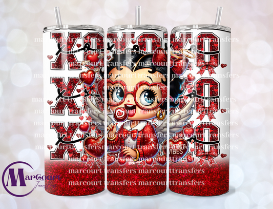 BETTY BOOP VALENTINE VIBES-20-SKINNY TUMBLER TRANSFER (SUBLIMATION)