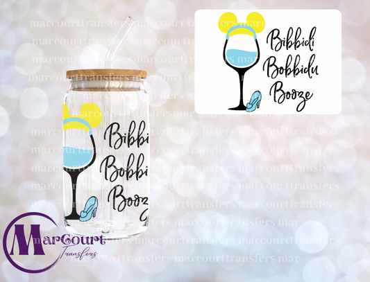 BIBBIDI BOBBIDI BOOZE-DECAL-UV DTF CUP WRAP