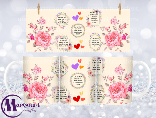 BIBLE VERSES AND PEONIES-MUG TRANSFER