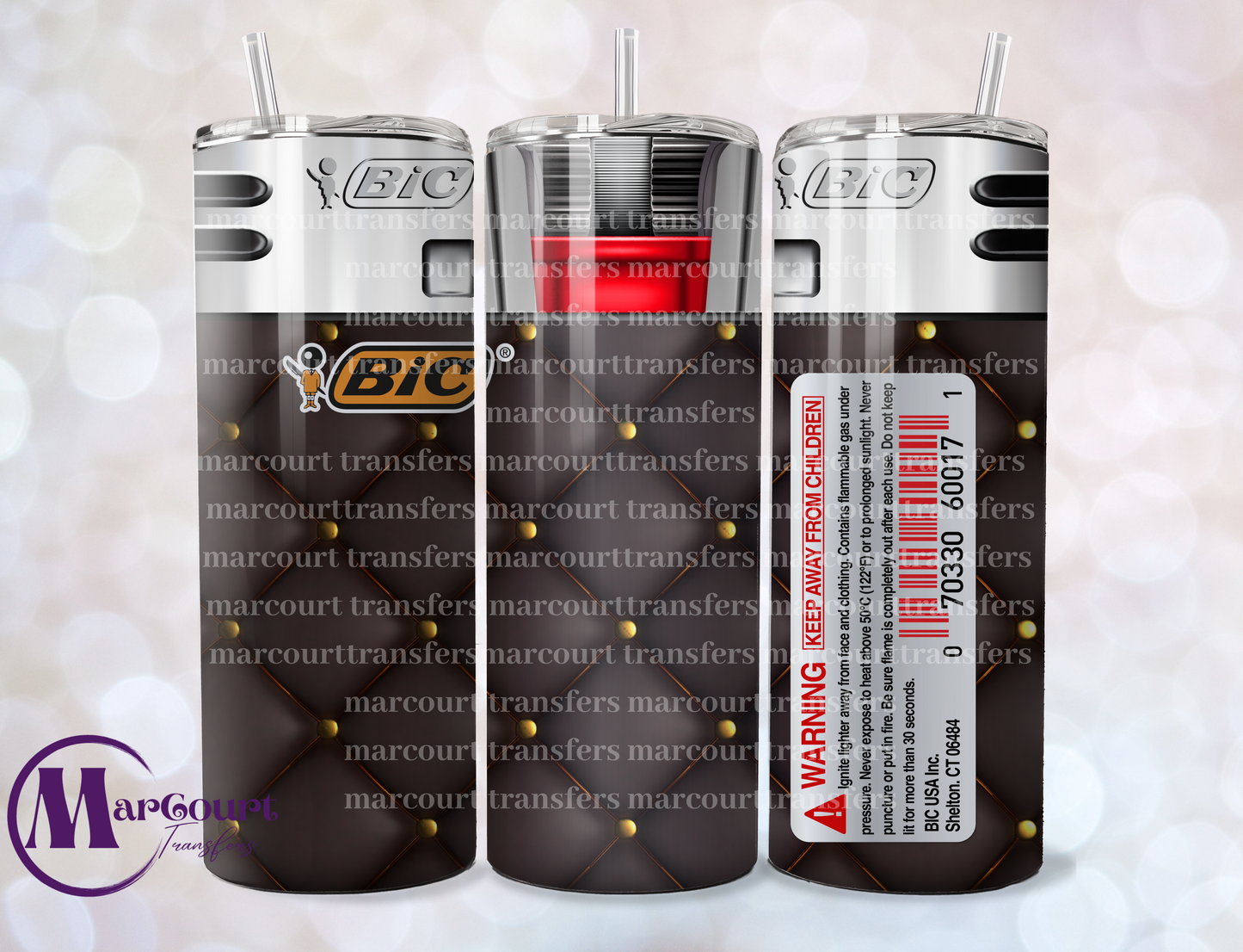 BIC LIGHTER BLACK-SKINNY TUMBLER TRANSFER