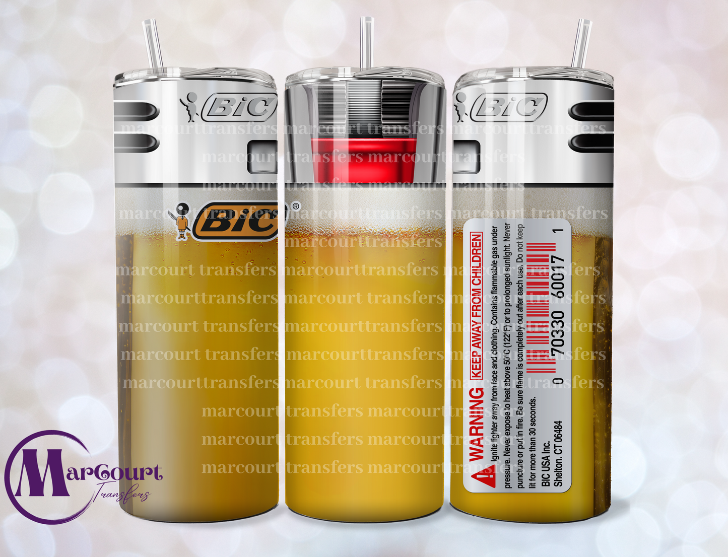 BIC LIGHTER BEER-SKINNY TUMBLER TRANSFER