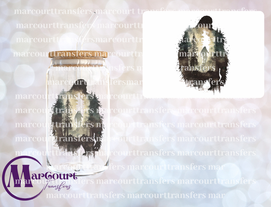 BIG FOOT WATERCOLOR-DECAL-UV DTF CUP WRAP