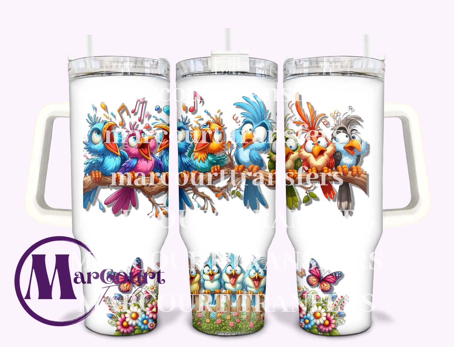 BIRDS ON A BRANCH-40 0Z-UV DTF CUP WRAP