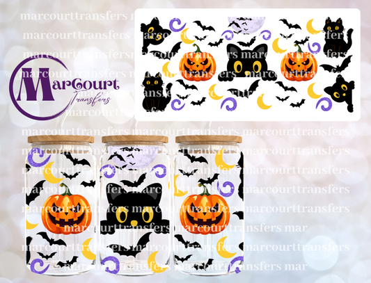 BLACK CATS AND CRESCENT MOONS-16 0Z-UV DTF CUP WRAP