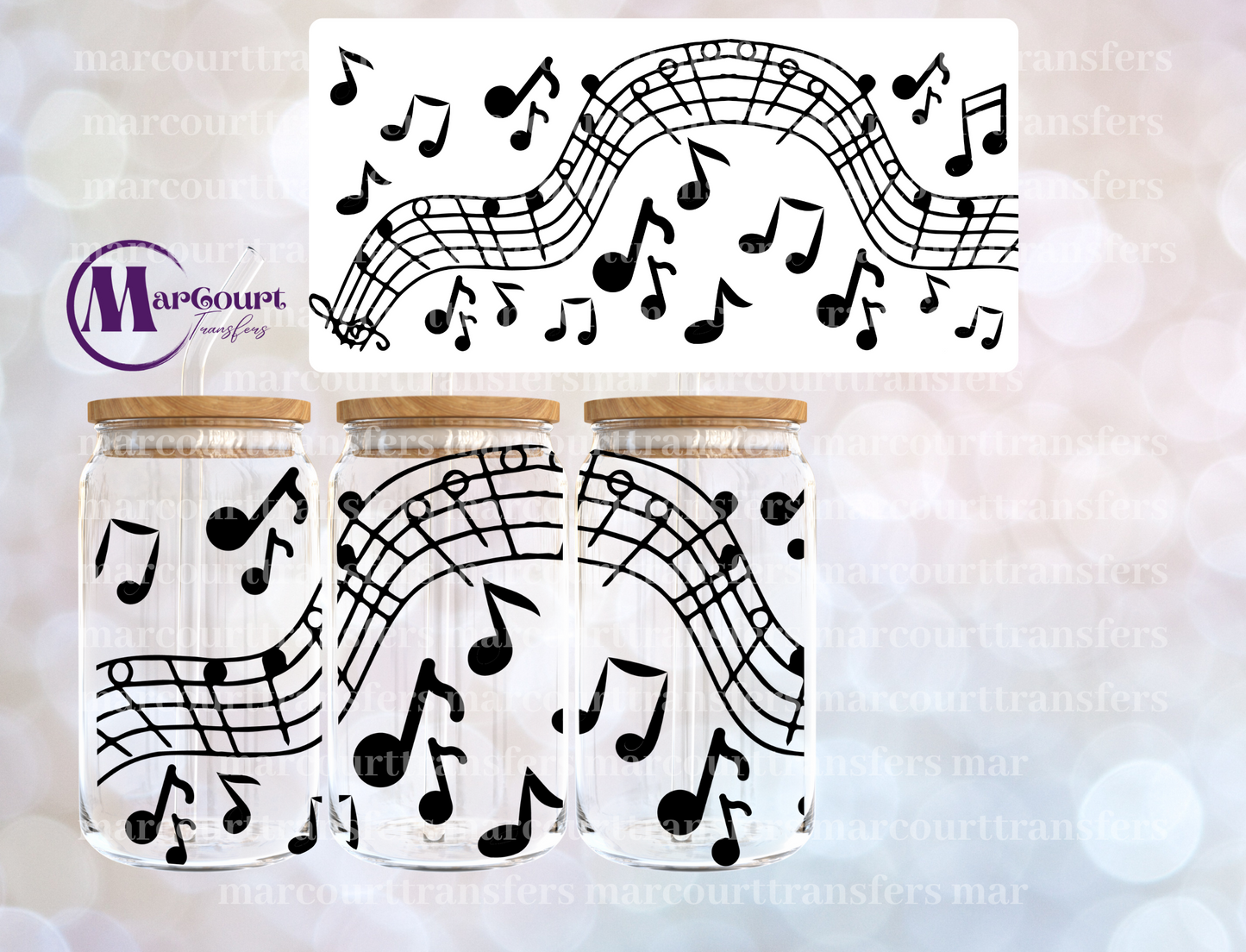 MUSICAL NOTES-16 0Z-UV DTF CUP WRAP