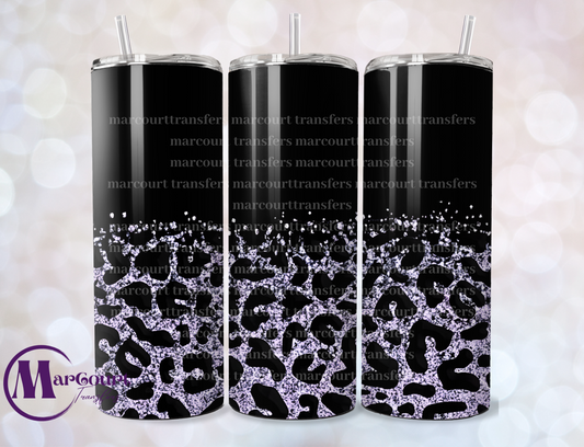 BLACK AND SILVER GLITTER LEOPARD-VINYL SKINNY TRANSFER