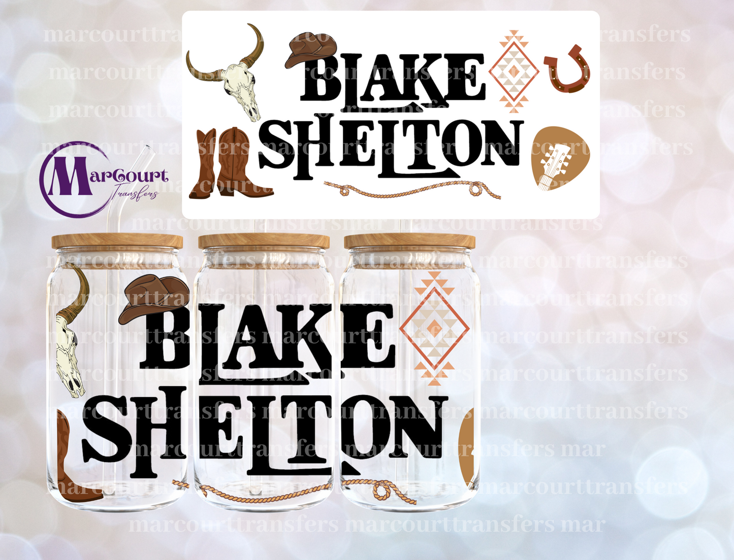 BLAKE SHELTON-16 0Z-UV DTF CUP WRAP