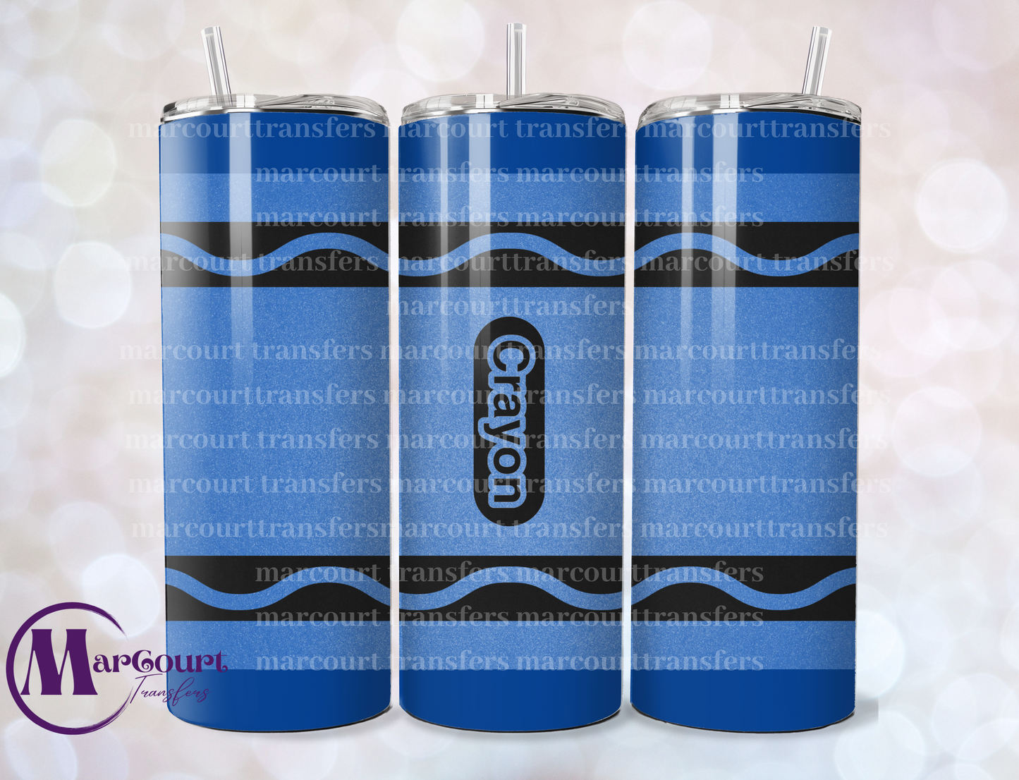 BLUE CRAYON-SKINNY TUMBLER TRANSFER