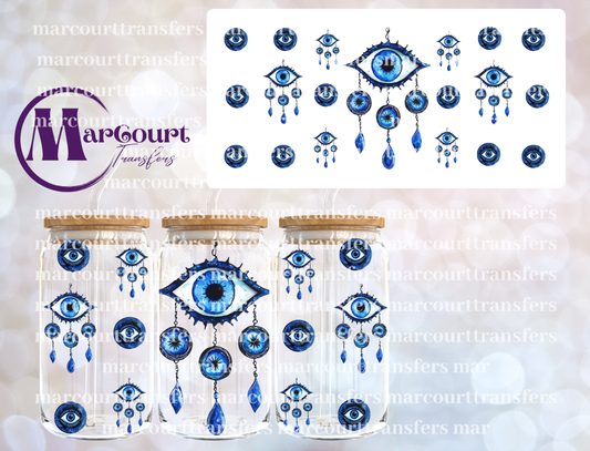 BLUE EVIL EYE-16 0Z-UV DTF CUP WRAP