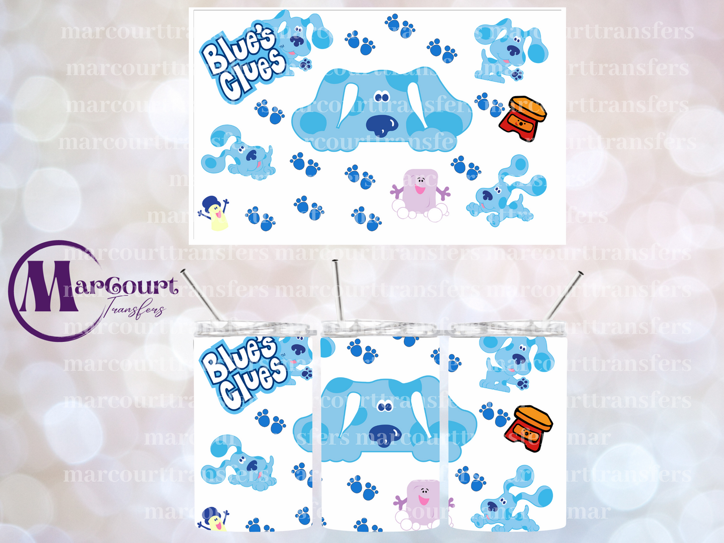 BLUES CLUES-12 OZ CUP WRAP-UV DTF