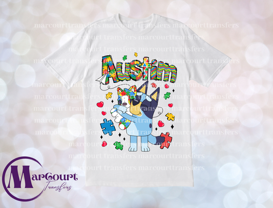BLUEY AUTISM AWARENESS-T-SHIRT SUBLIMATION TRANSFER