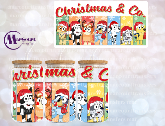 BLUEY CHRISTMAS & CO-16 0Z-UV DTF CUP WRAP