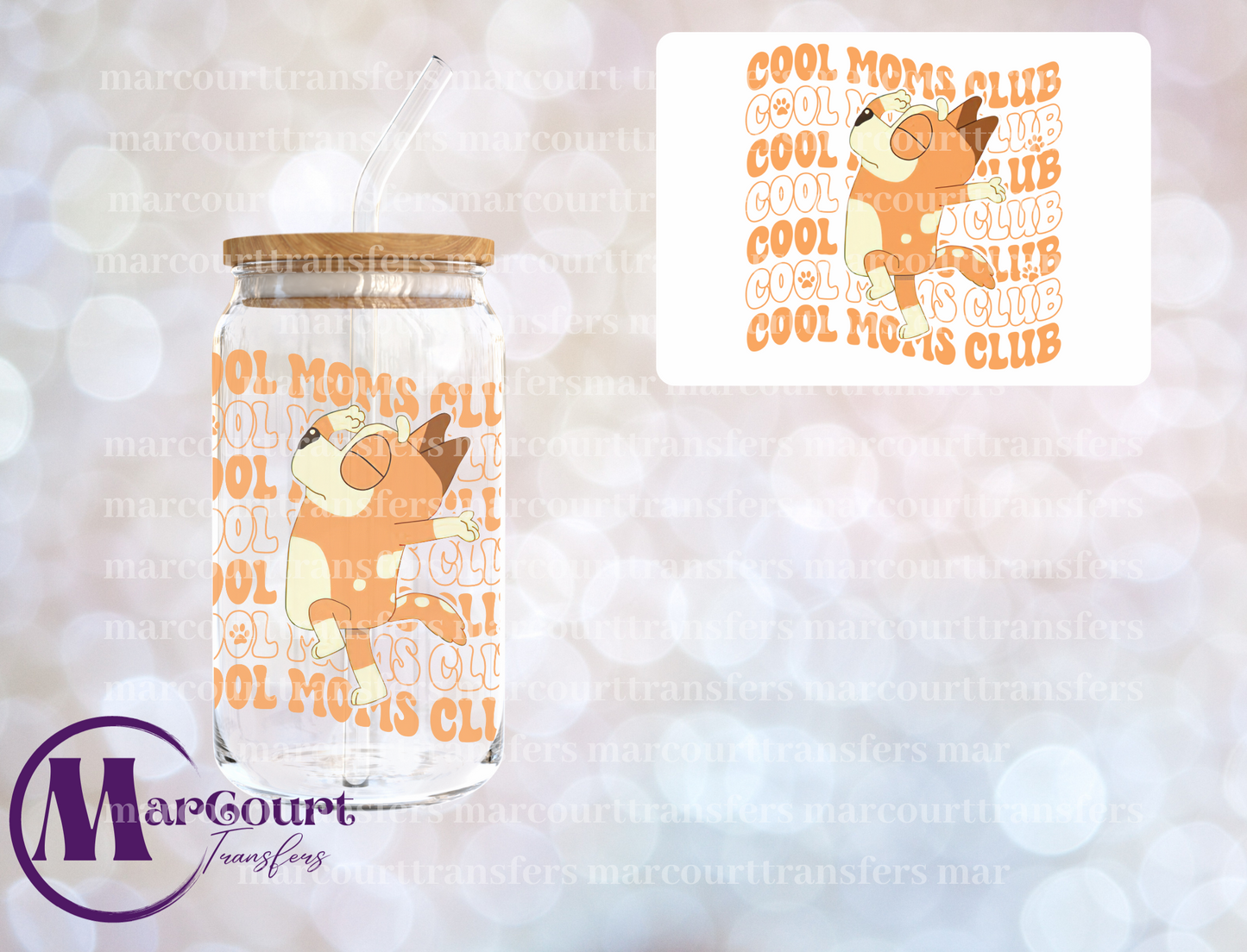 BLUEY COOL MOMS CLUB-DECAL-UV DTF CUP WRAP