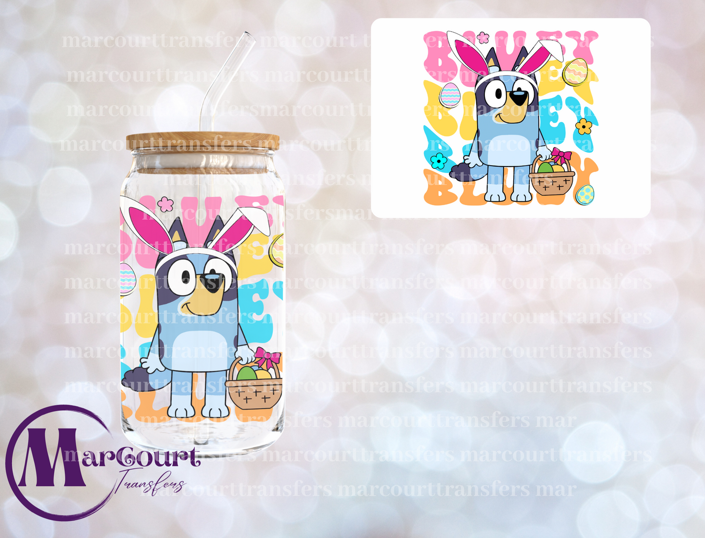 BLUEY EASTER BUNNY-DECAL-UV DTF CUP WRAP