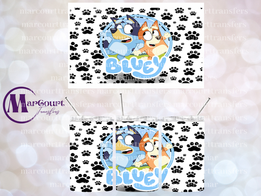 BLUEY AND BINGO PAWS-12 OZ TUMBLER SUBLIMATION