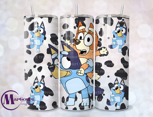 BLUEY AND BINGO COW PRINT-20 OZ-UV DTF CUP WRAP