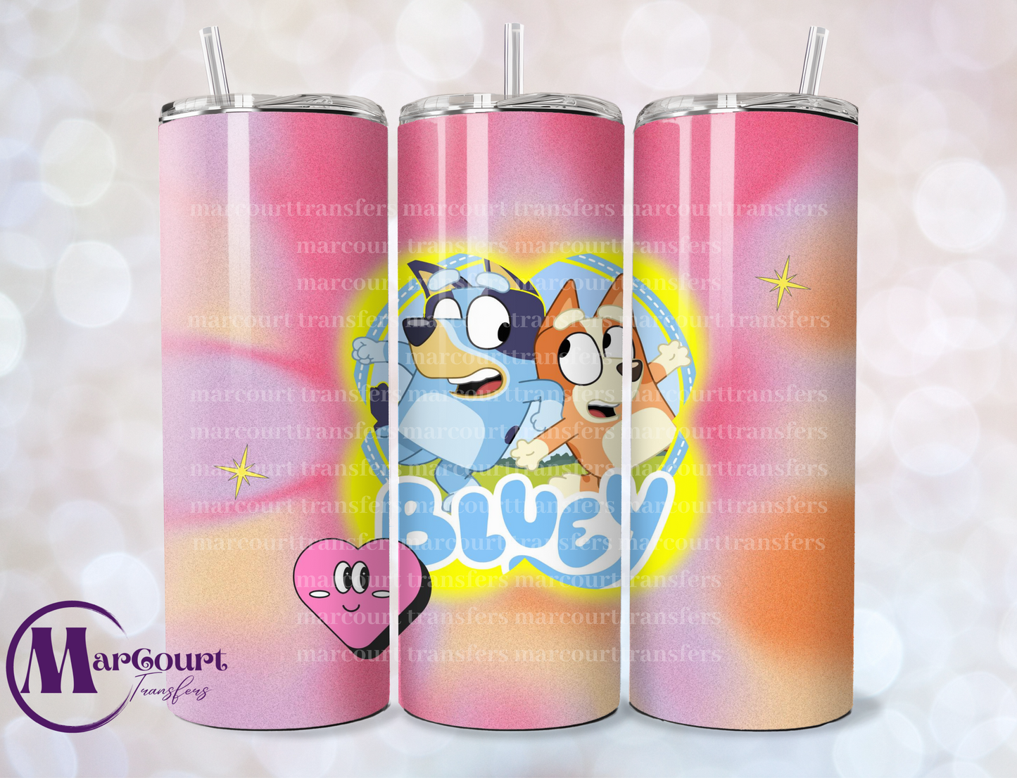 BLUEY AND BINGO-SKINNY TUMBLER TRANSFER