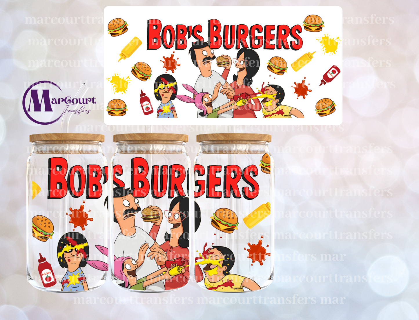 BOB'S BURGERS-16 0Z-UV DTF CUP WRAP