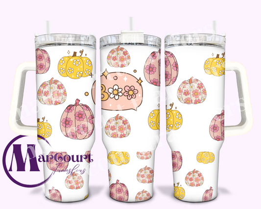 BOHO FLOWER PUMPKINS-40 0Z-UV DTF CUP WRAP