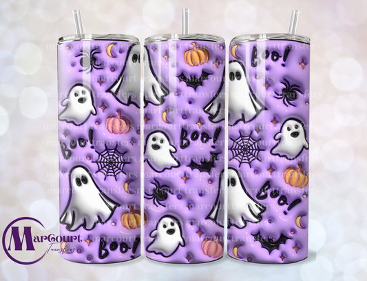 BOO GHOSTS AND BATS INFLATED-SKINNY TUMBLER TRANSFER