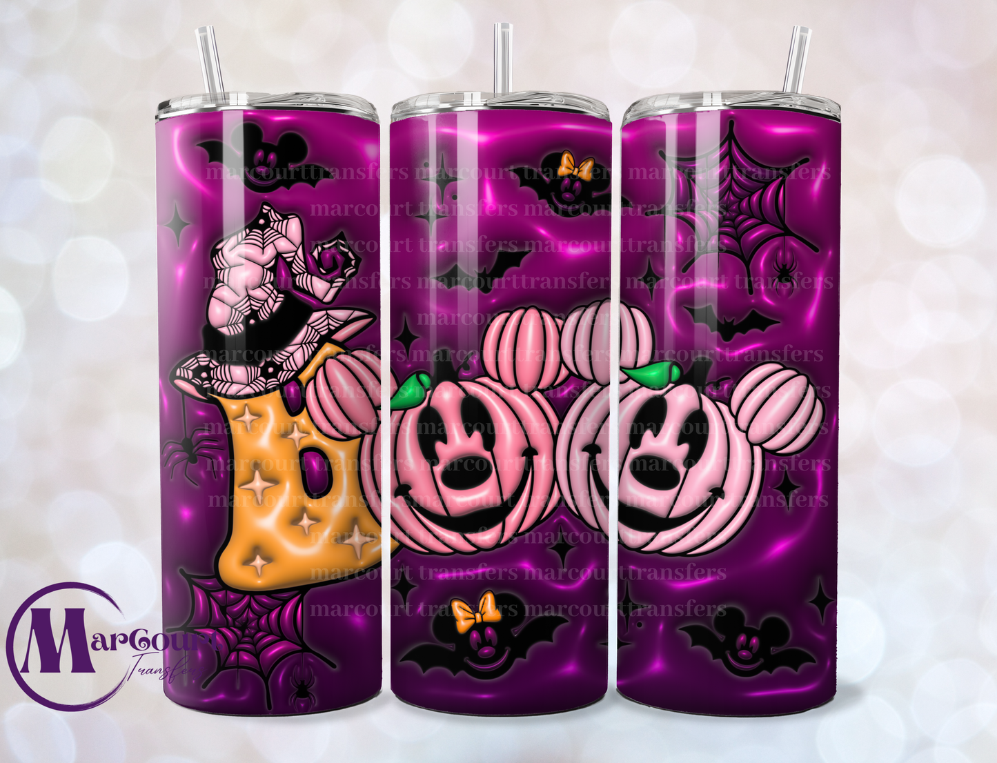 BOO MOUSE EARS INFLATED-SKINNY TUMBLER TRANSFER