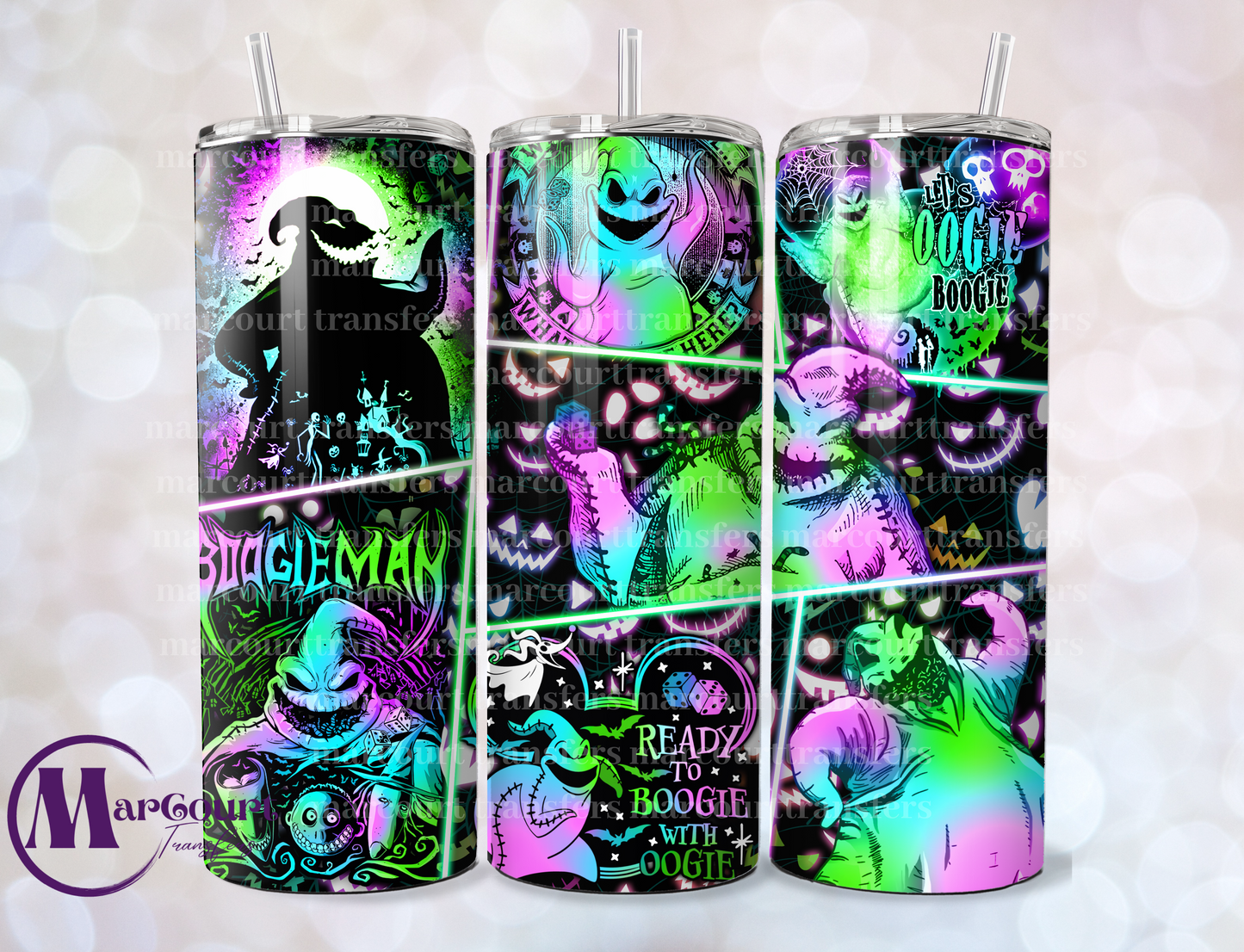 BOOGIE MAN NEON-SKINNY TUMBLER TRANSFER