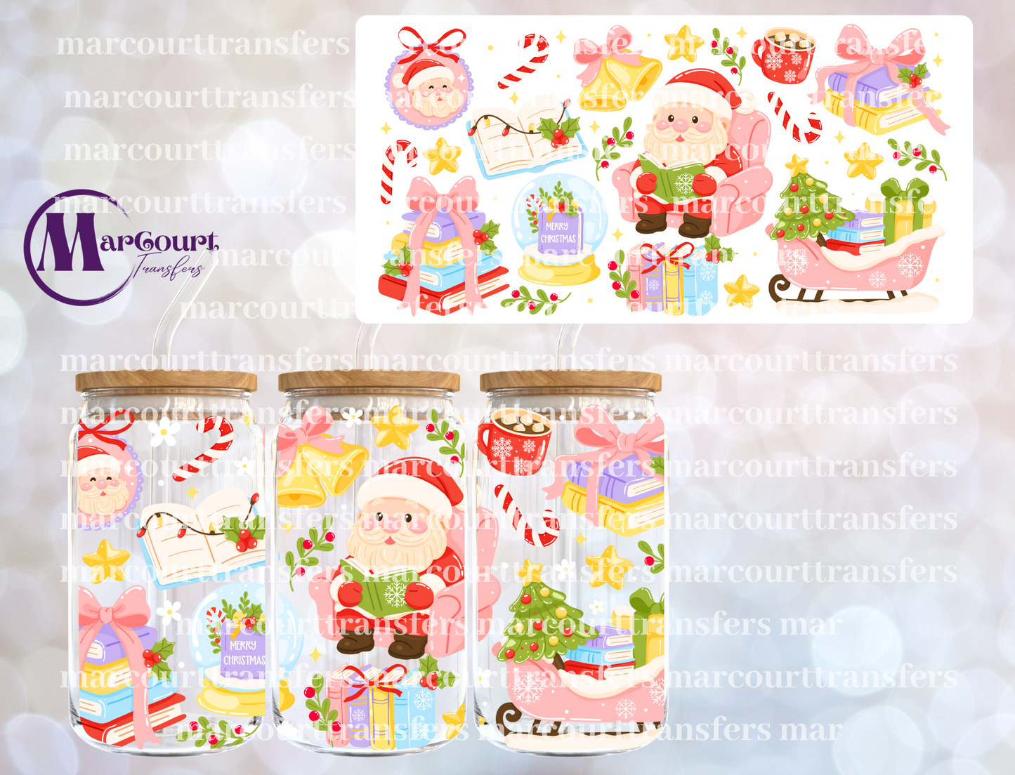BOOKISH CHRISTMAS-16 0Z-UV DTF CUP WRAP