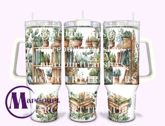 BOOKS AND PLANTS-40 0Z-UV DTF CUP WRAP