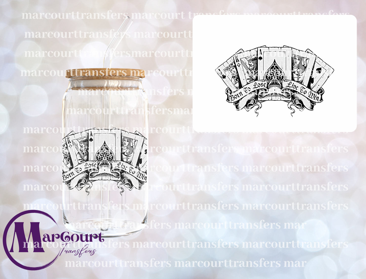 BORN TO LOSE LIVE TO WIN-DECAL-UV DTF CUP WRAP
