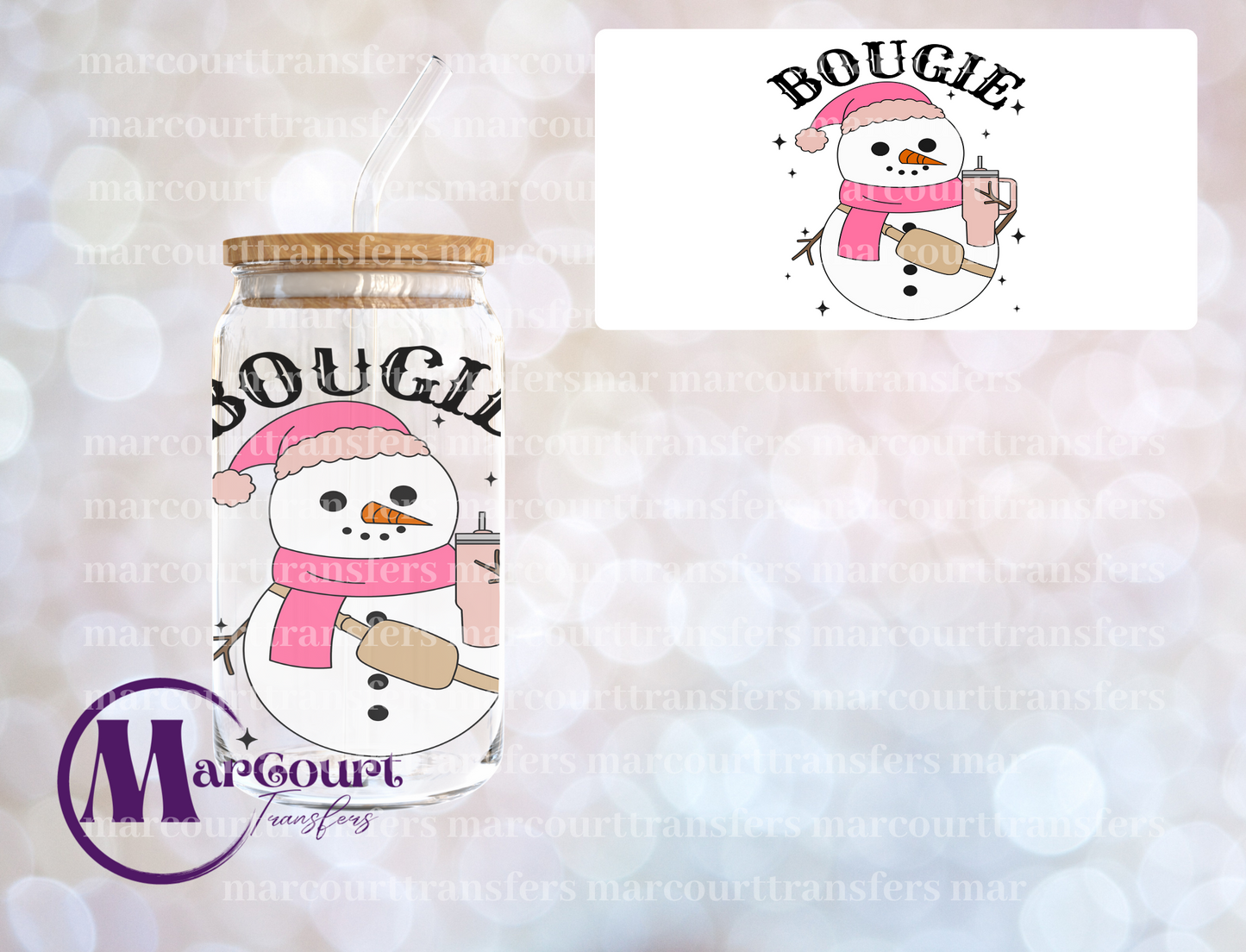 BOUGIE SNOWMAN-UV DTF CUP WRAP