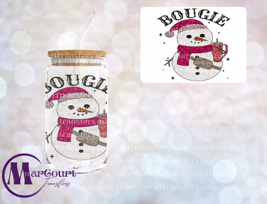 BOUGIE SNOWMAN GLITTER-DECAL-UV DTF CUP WRAP