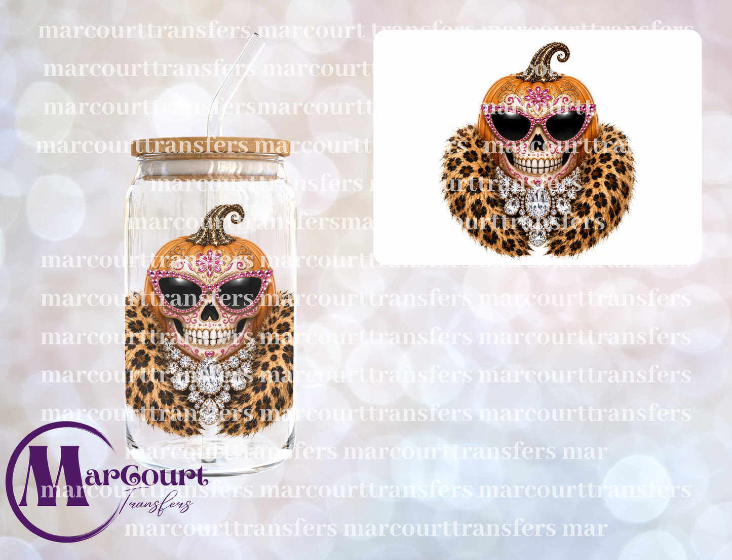 BOUJEE JEWELED PUMPKIN-UV DTF CUP WRAP