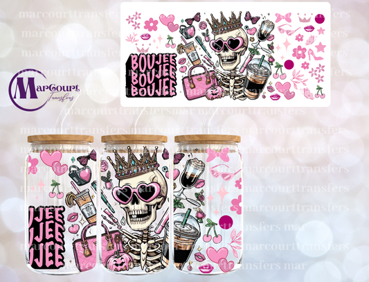 BOUJEE SKELETON PINK-16 0Z-UV DTF CUP WRAP