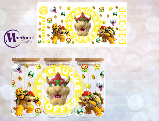 BOWSER STARBUCKS-16 0Z-UV DTF CUP WRAP