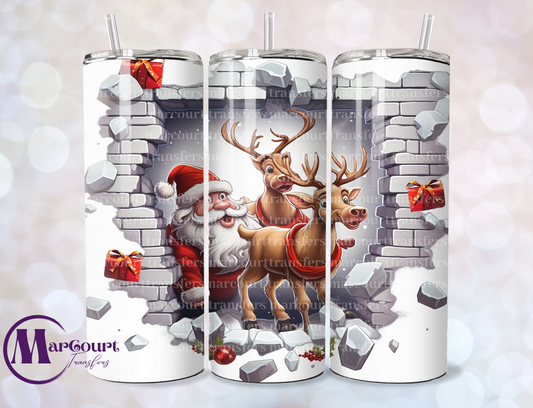 BREAKTHRU SANTA WITH DEER-SKINNY TUMBLER TRANSFER