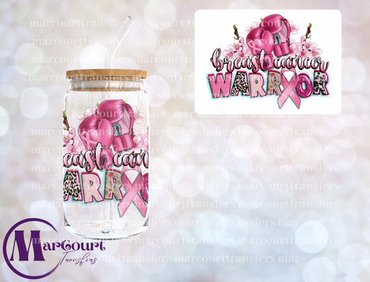 BREAST CANCER WARRIOR- DECAL-UV DTF CUP WRAP