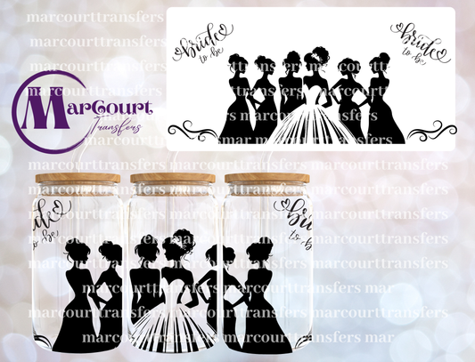 BRIDE TO BE SILHOUETTE-16 0Z-UV DTF CUP WRAP